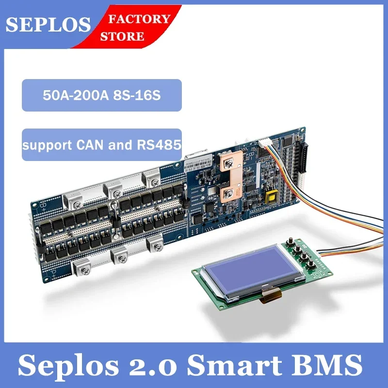 Seplos 2,0 BMS DIY 24V 48V LIFEPO4 100A 150A 200A 7S 8S 13S 14S 15S 16S LIFEPO4 LI-ION CAN/RS485 Communicatale Smart BMS Board