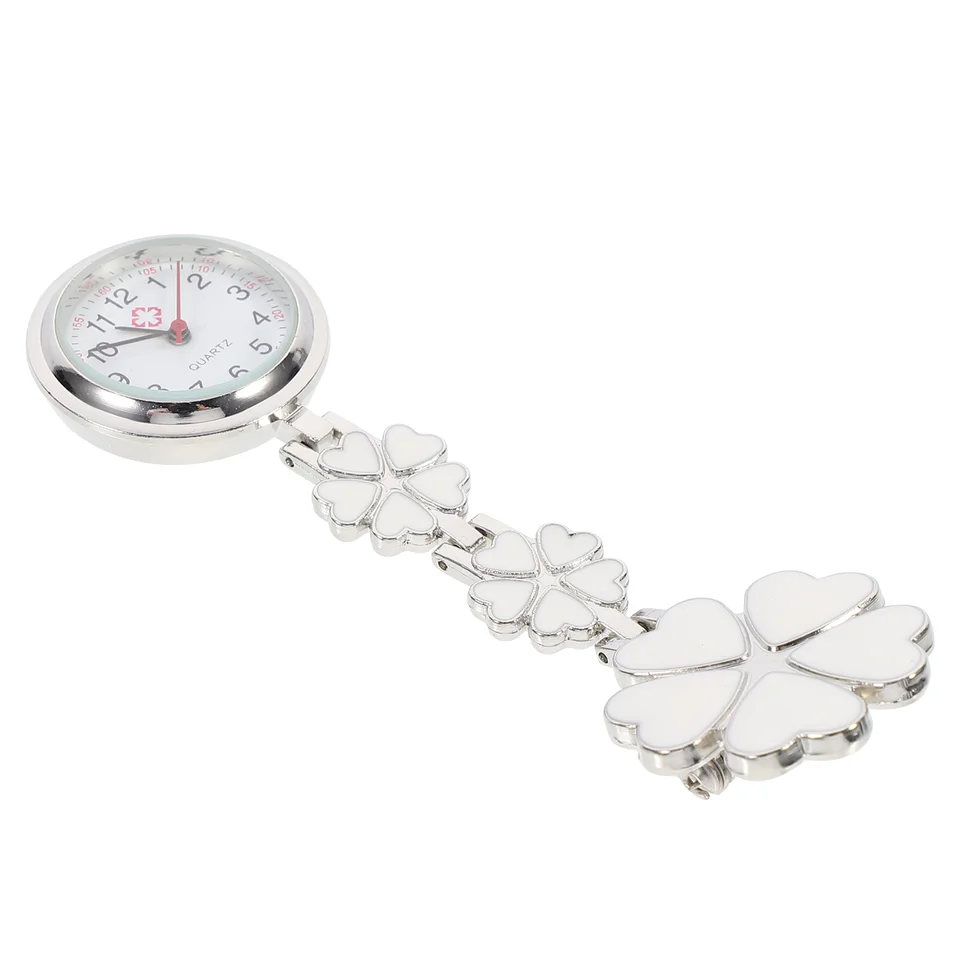 Sestra Watch- Dámska sestra klip On Watch Nurse Fob Watch Ošetrovateľská klip Clip Watch Fob Watch (biela)