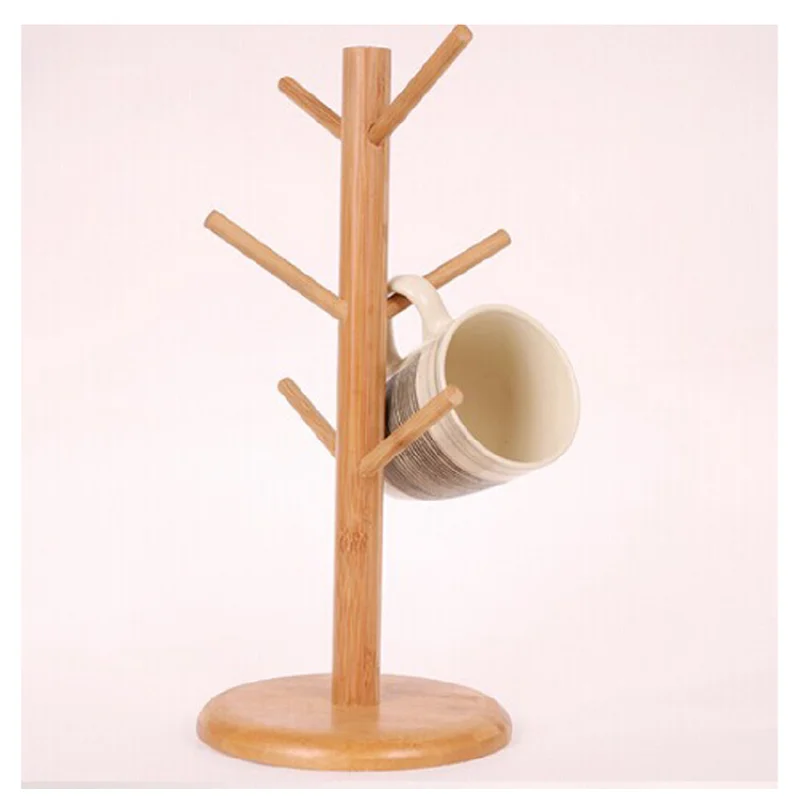 Set Tode Wood Coffee čaj šálka úložného priestoru držiak na skladovanie hrnčeka závesný displej stojan na drinkware Poličky 6 háčikov Domov kuchyňa1