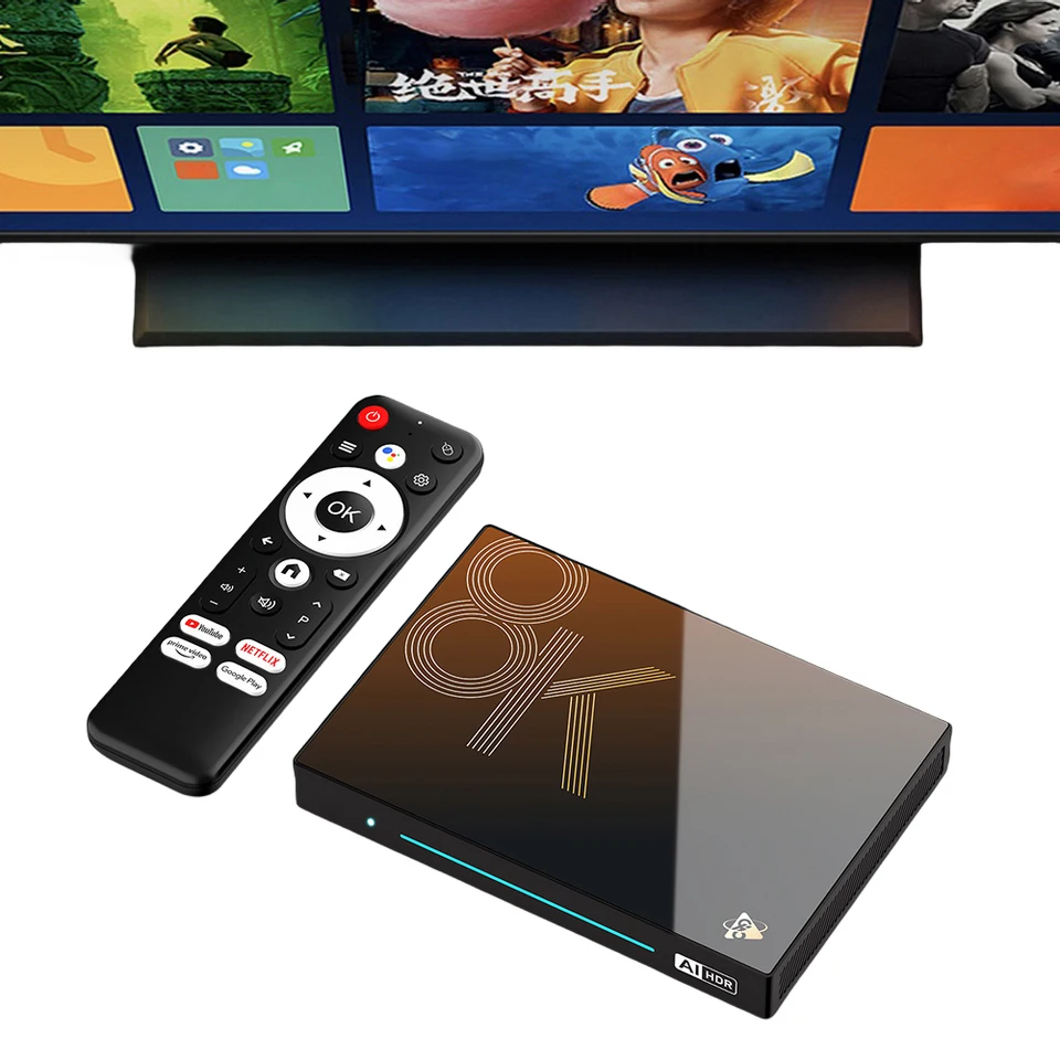 Set Top Box Android 14.0 WiFi 6 BT 5,4 Octa-Core 4/8 GB RAM 32/128 GB ROM HD Play