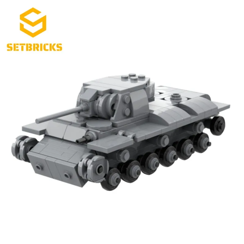 SetBricks MOC WW2 KV-1 Sovietske ťažké bloky Tank Building DIY Vojenská klasická zbierka tehly Model hračky pre deti darček