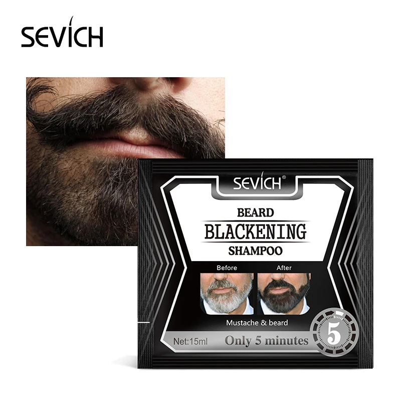 Sevich Prírodné organické brada Farbenie Fast Black Brad Brady Šampón pre obal čierne brada farb