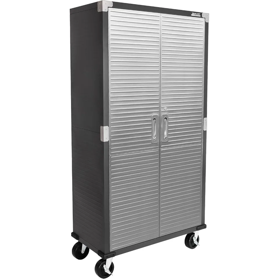 Seville Classics Ultrahd Solid Ocel Rolling Lockable Metal Storage Storage Locker Organizátor s nastaviteľnými policiami, grafit