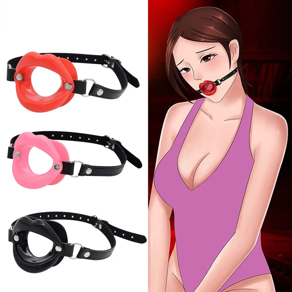 Sexuálne silikónové pery o prsteň Otvorené ústa roubíky Orálne fetiš bdsm bondage obmedzenia erotické hračky sexuálne hračky pre páry pre ženy sex obchod