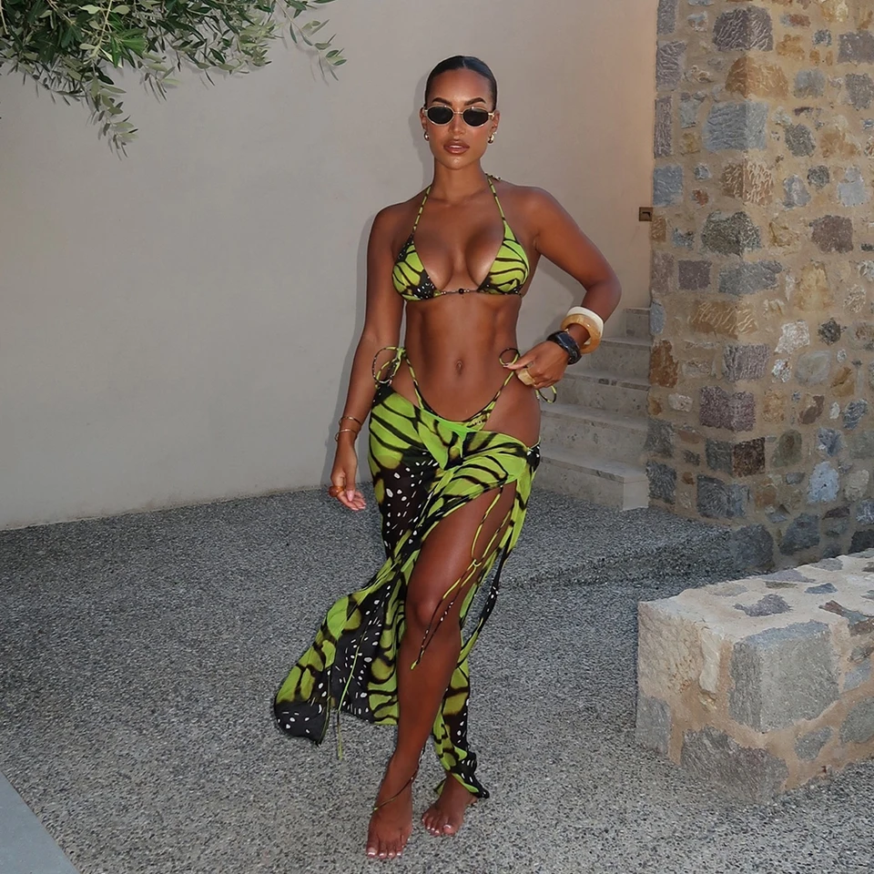 Sexy 3 kusy Bikinis 2024 plavky pre ženy tlače plavky brazílske bikiny súpravy Biquini Female Swimuits Beachwear