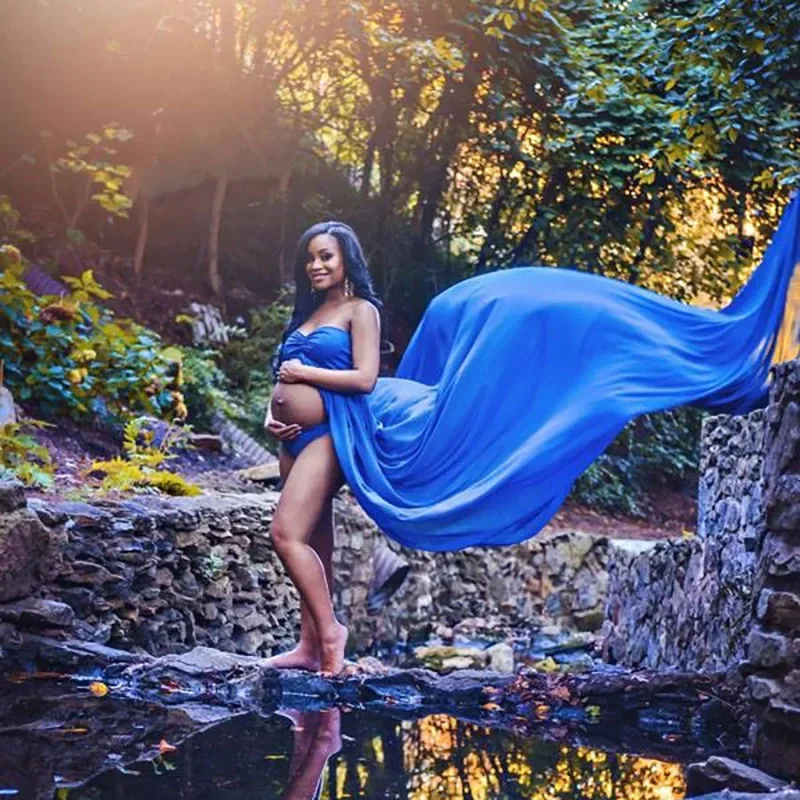 Sexy bez ramienok predné rozdelenie Maxi materské šaty pre fotografie rekvizity letná pláž Tehotná tehotenská fotografická fotografovanie šaty