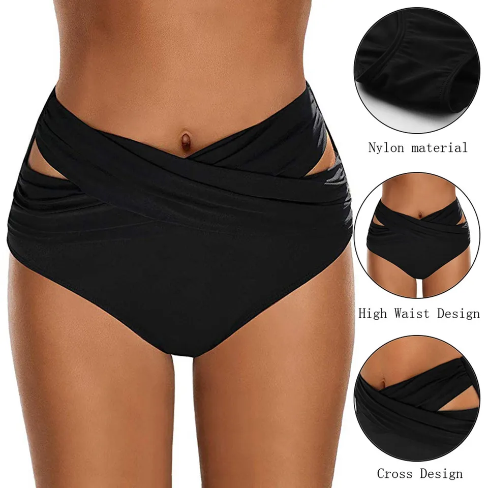 Sexy bikiny spodky pre ženy dutiny vypustené plavky dno s vysokým pásom plávajúce šortky plážové oblečenie letné dámy bikiny nohavičky 2024