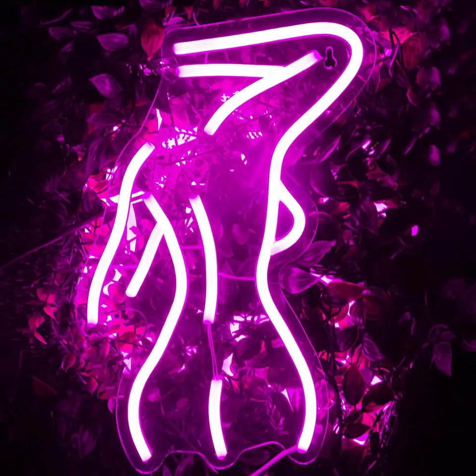 Sexy dáma back neon značka LED nočné svetlá USB Stlmiteľné do spálne kúpeľňa bar bar