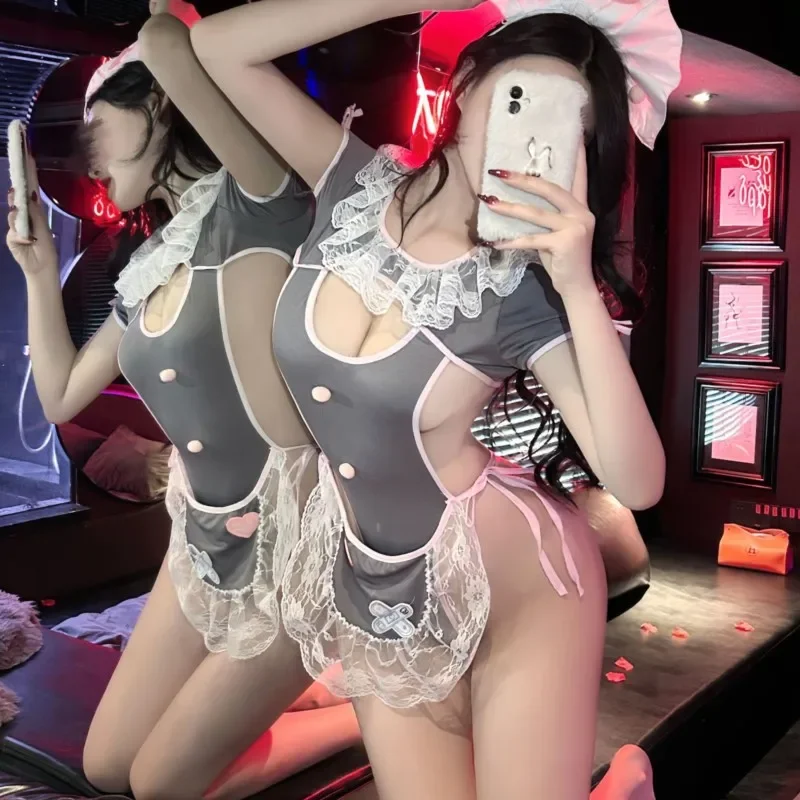 Sexy erotické spodné prádlo roztomilé anime čipky slúžka nosí otvorené uniforma pokušenia xxx sexy cosplay dámske spodné prádlo erotický kostým 18
