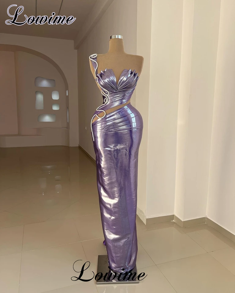 Sexy fialové šaty celebrity šaty morská panna bez rukávov Prom Prom Party Dayses for Women Vestidos de gala kokteilové šaty večierky