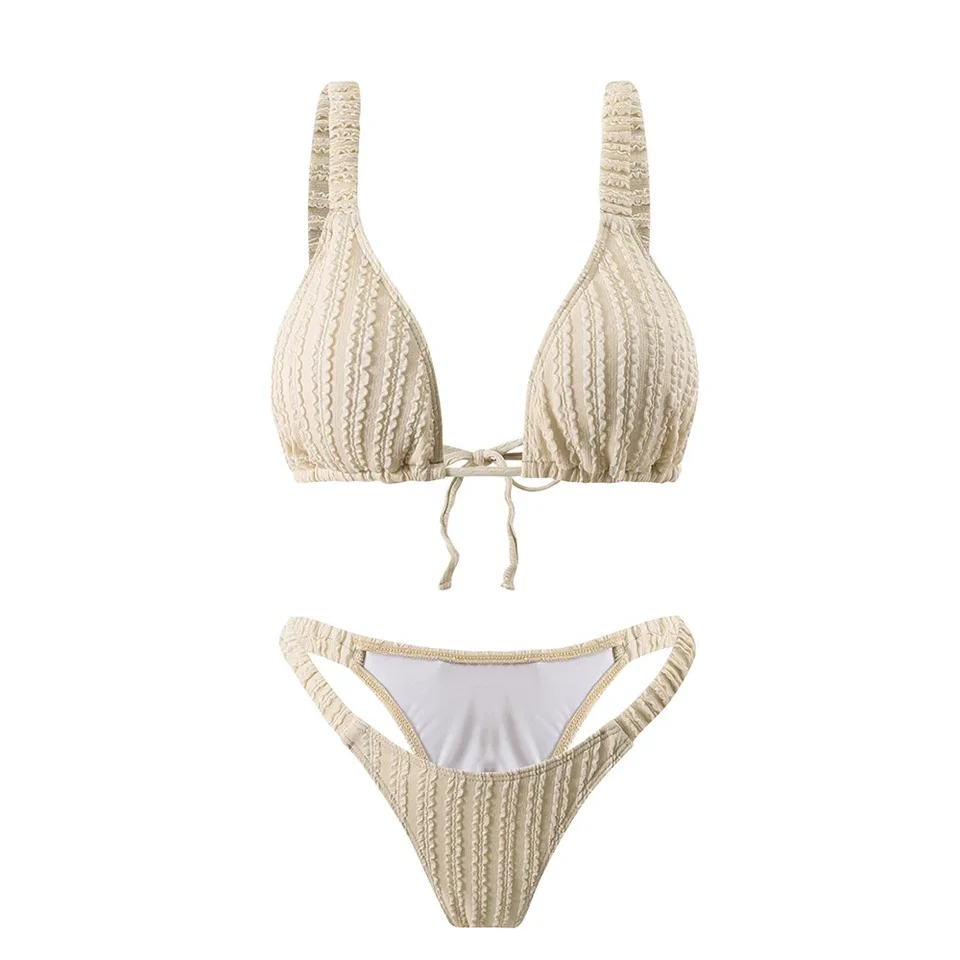 Sexy marhuľové mikro bikiny 2024 Ženy plavky Ženské plavky Thong Bikinis Set brazílska plážová nosenie plavky Biquini Halter