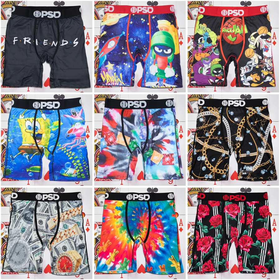 Sexy muži spodná bielizeň muži Boxershorts módne tlač Pánske dlhé boxerské nohavičky priedušné pánske podklady plus veľkosť muža boxer nohavičky