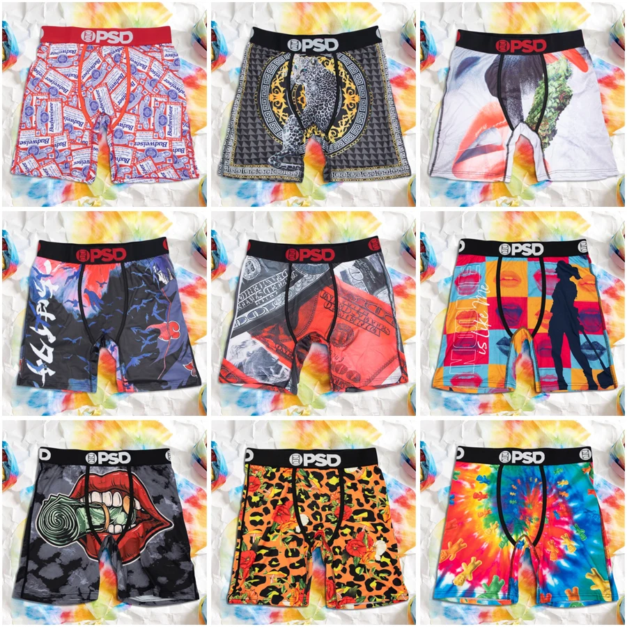 Sexy muži spodná bielizeň muži Boxershorts Pánske tlačené dlhé boxerské nohavičky priedušné pánske podľahlá plus veľkosť L-2xl Man Boxers Panties