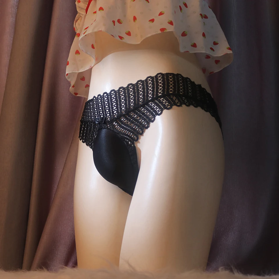 Sexy muži spodná bielizeň spodná bielizeň spodná bielizeň Crossdress Wetlook skrytá gaff High Cut Dutlow Out Vidieť cez Sissy tangá