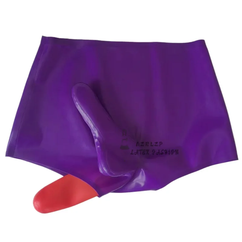 Sexy nohavičky s latexovými nohavičkami s vysokým pásom s gumovými nohavičkami s prednými a zadnými kondómami