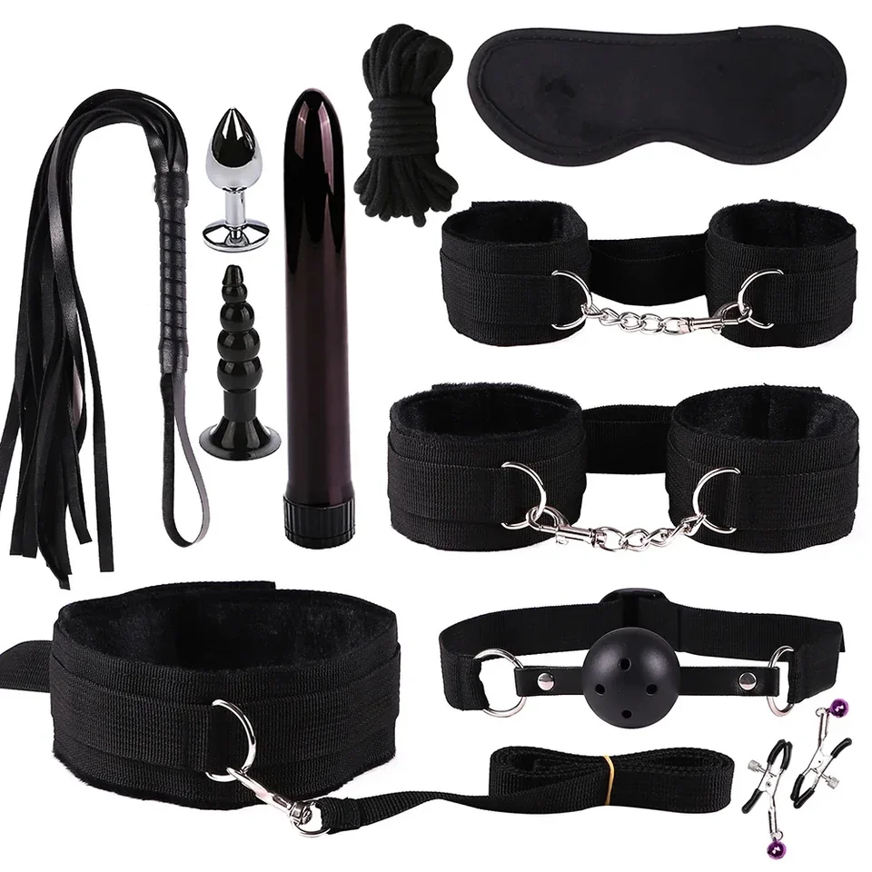 Sexy nylon bdsm súpravy plyšové sexuálne otroctvo Set putá sexu