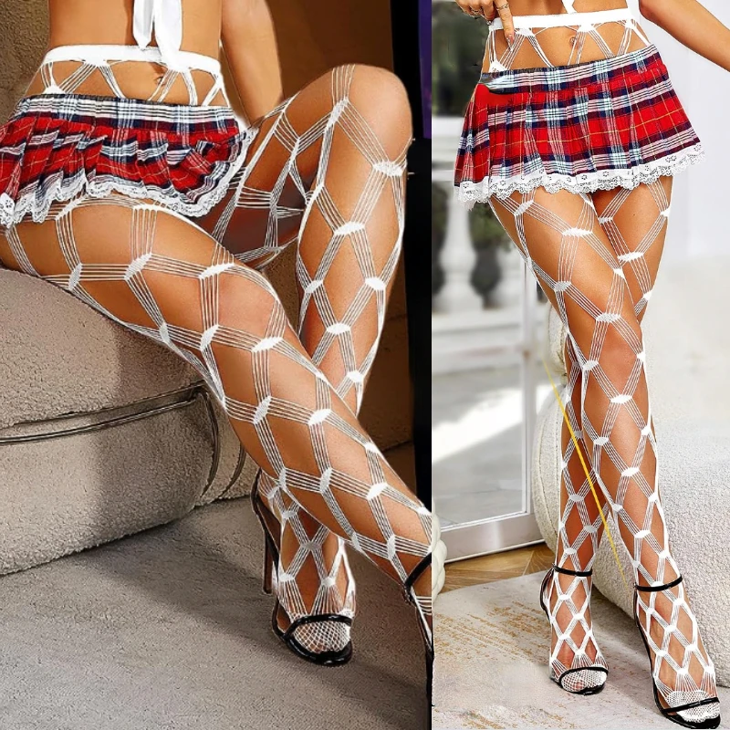 Sexy pančucháče s vysokým pásom Fishnet Pancers for Women Birtingie stehno vysoké podväzky pančuchá