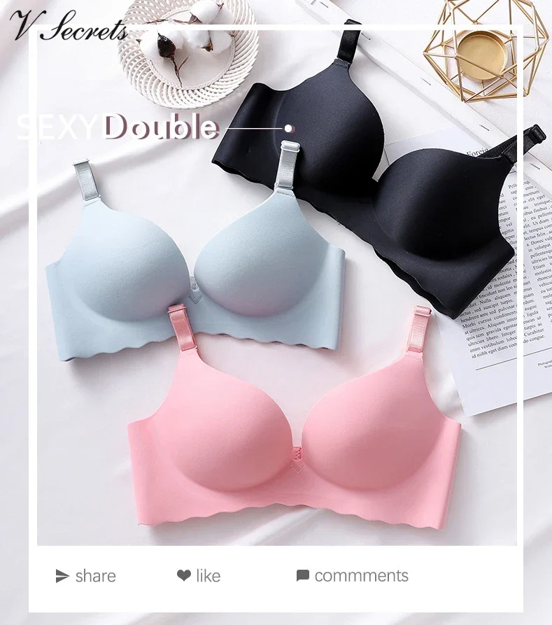 Sexy podprsenka korzet Candy Color Wireless jednodielne priedušné spodné prádlo Zhromaždenie Push Up spodná bielizeň bezšvový Bralette Soutien Gorge