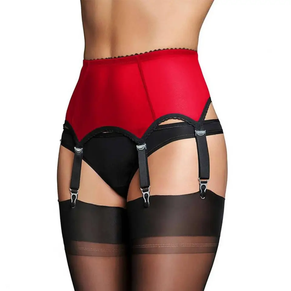 Sexy podväzok pre ženy pre ženy vysoké pančuchy Hýb Parce nastaviteľné elastické ponožkové závesy na nohy pásové kovové klipy Ženské postroj na nohy