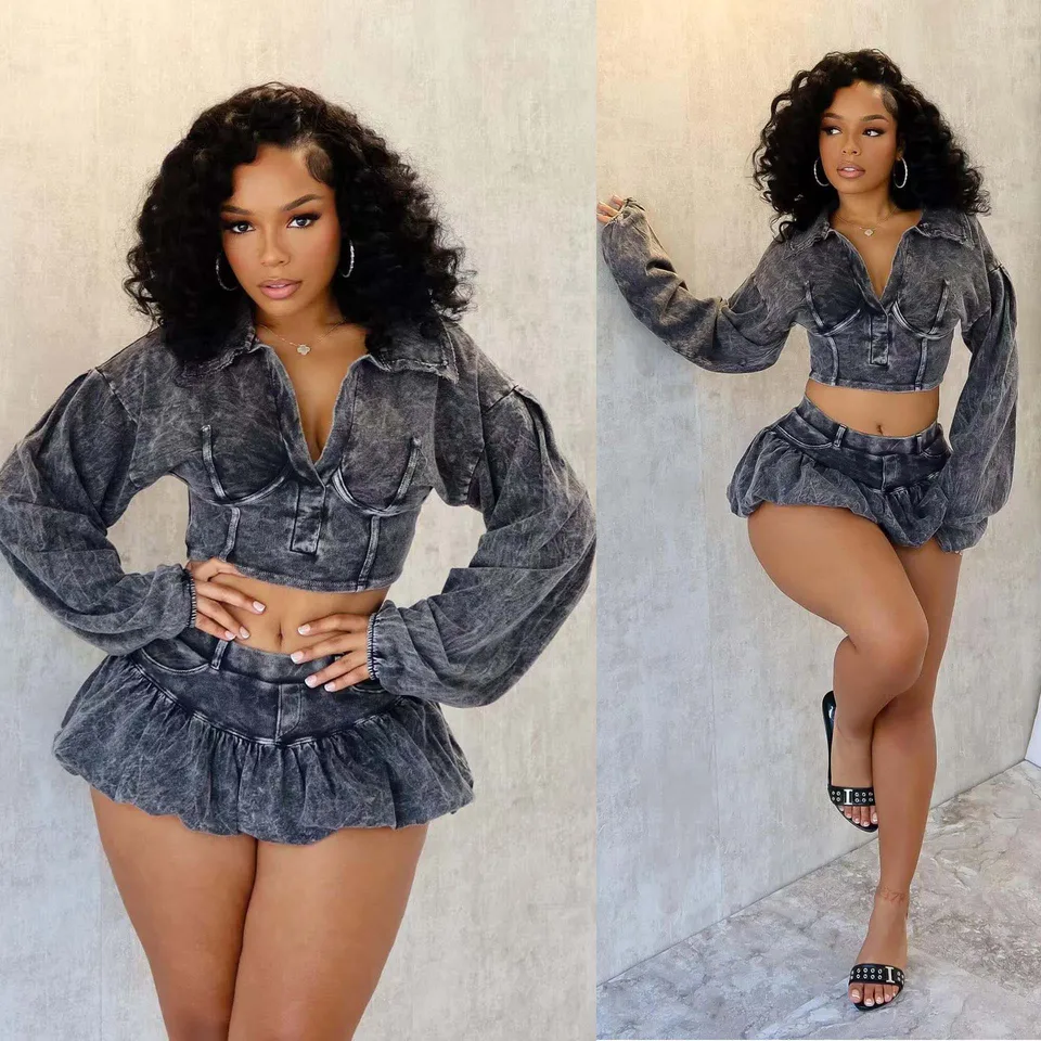 Sexy Puff Dress sukňa sukne 2 -kusové sukne jesenné zimné oblečenie y2k streetwear mini šaty elegantné klub dvojdielne sukňa