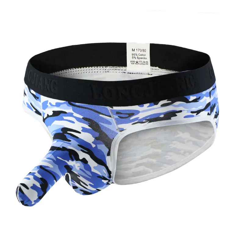 Sexy slonové nosové pánske nohavičky bavlnené munderwear gay veľký penis u konvexové puzdro kufre kufra jockstrap mužské nohavičky maskovac