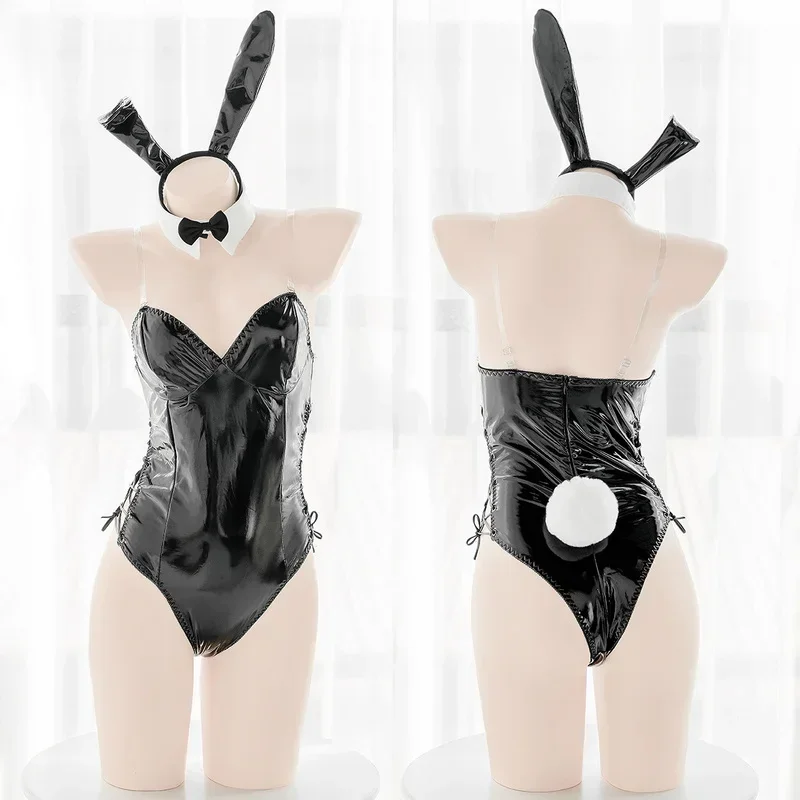 Sexy spodná bielizeň Cosplay Bunny kostým Pu Leather Bodysuit Mai Sakurajima Rabbit Suit Kawaii Ears 8 ks Anime slúžka pre Mn10