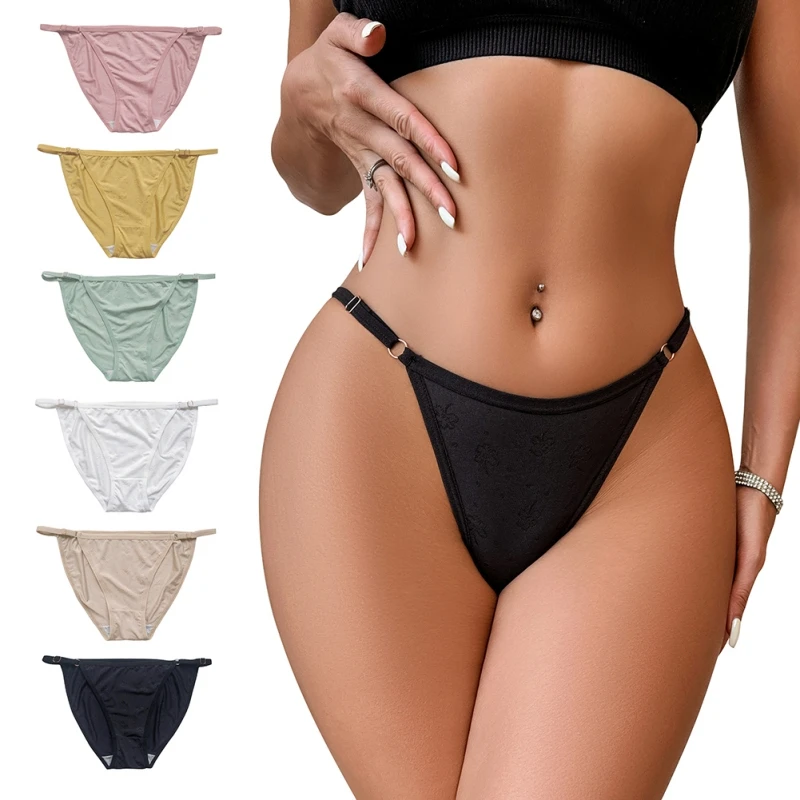 Sexy spodná bielizeň Žena nastaviteľná nôh show dlhé bikiny Dámske spodné prádlo Čisté bavrové rozkrokové spodné prádlo