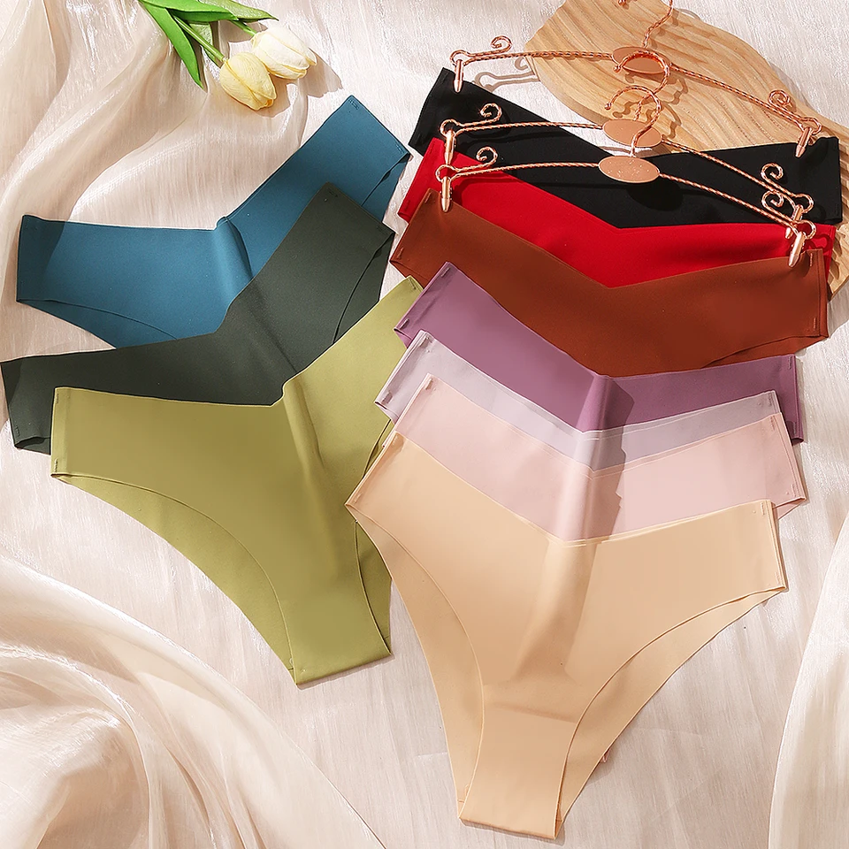 Sexy spodné prádlo Dámske hodvábne nohavičky bezšvové ženské spodné prádlo Vysoko pružnosť remienok Ženy Secret Bikini Fashion V Design Slifs
