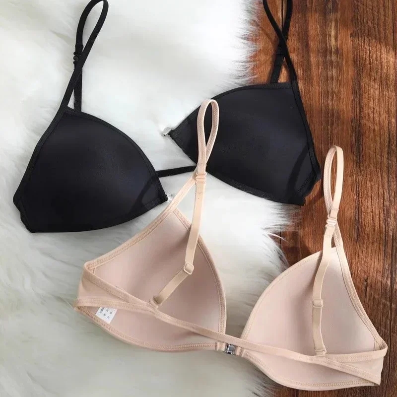 Sexy tenké bezšvové podprsenky Dámske trojuholníkové poháriky spodná bielizeň Žena Krása Krásna zadná spona podprsenky krížové popruhy vrcholy spodného prádla Nové