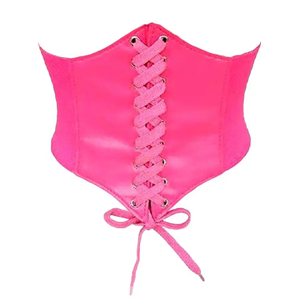Sexy vintage waspie korzet žien opasok koža široký šnurovaný pás Shapwear Korzet tela shaper femme fajas