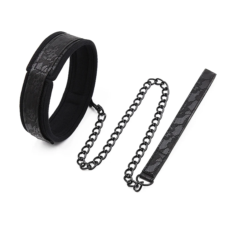 Sexy čipka Choker Kov kovový náhrdelník Exotické doplnky kožené obojok otroctvo otroka rola hracie páry gay flirtovanie krk