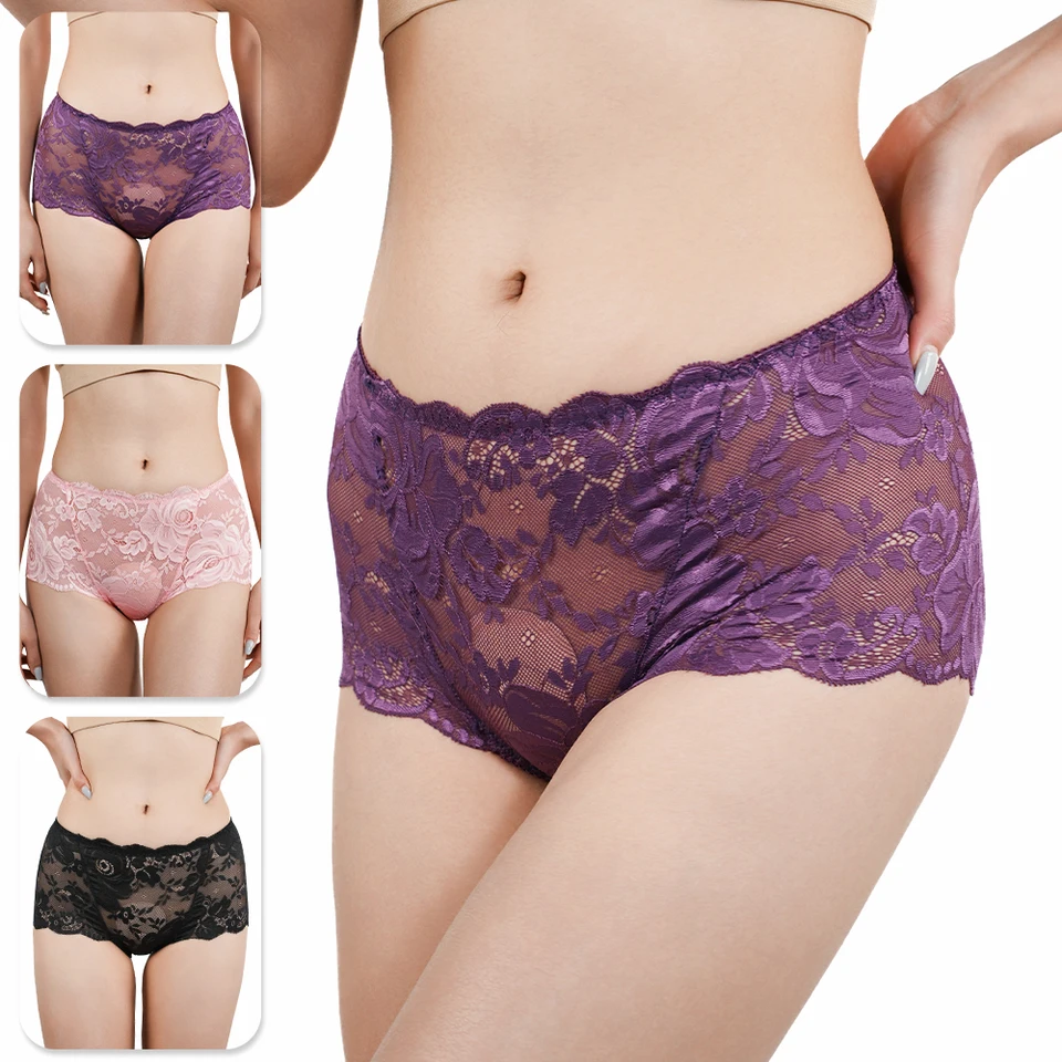 Sexy čipkové bikiny nohavičky pre ženy pletivo vypustené kvetinové spodky bezproblémové zadky zdvíhacie briefky Transparentné spodná bielizeň