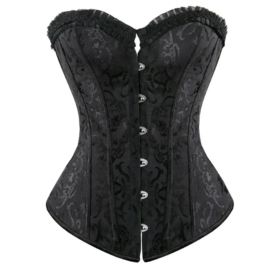 Sexy ženy bustier Vintage satén kvetinové šnurovanie korzet najvyšší pás tréner gotické spodné prádlo telo shaper