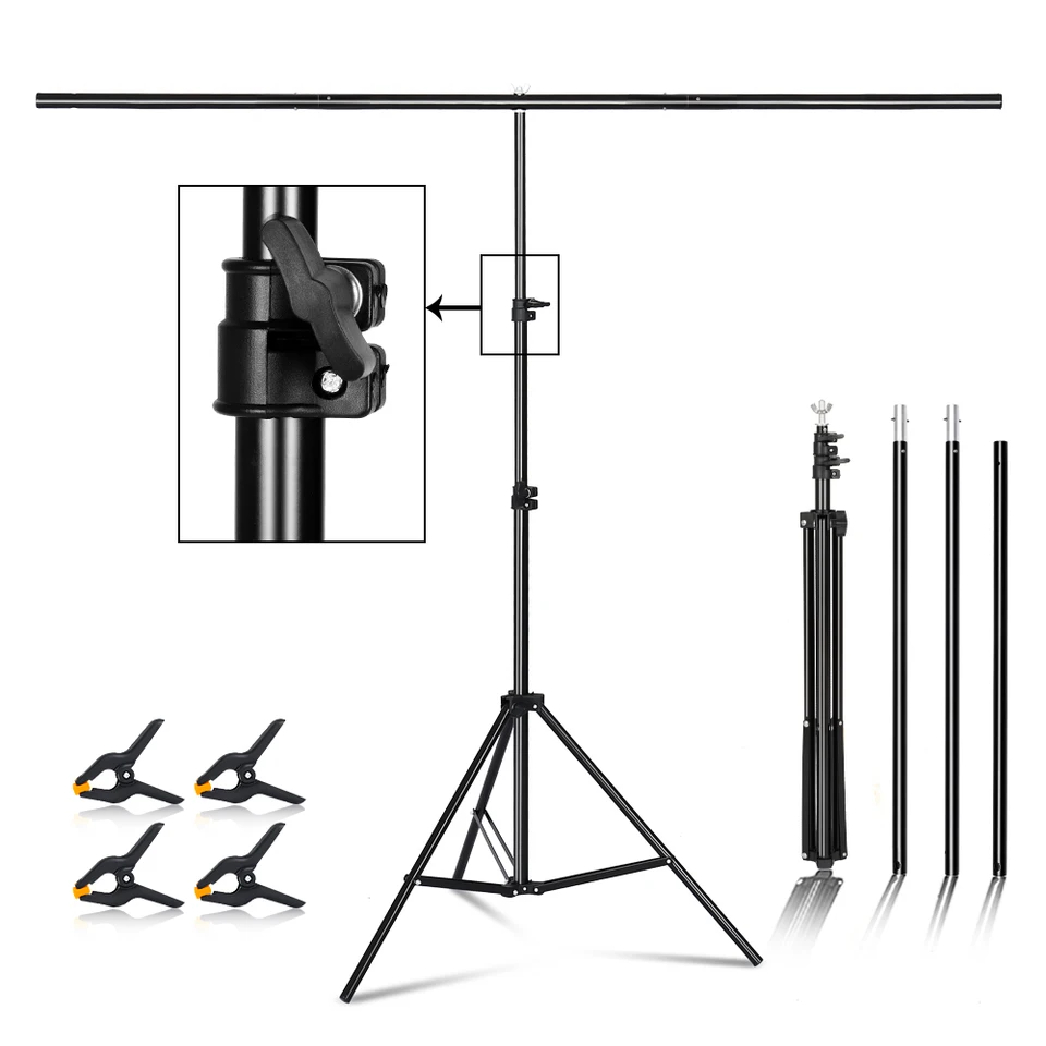 SH T-Shape Metal Backdrop pozadie rámu Podporuje viac veľkostí pre fotografovanie fotografií video Cromakey Green Screen Screen