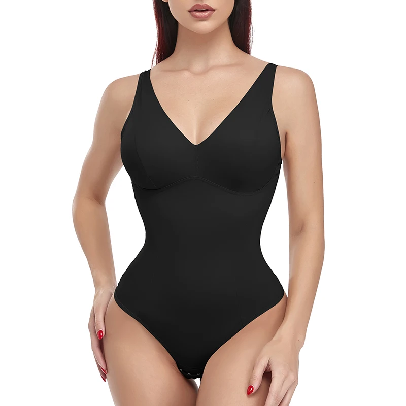 Shapewear Bodysuit Thong Shaper for Women Waist Trainer Body Shaper Deep V Slimming Slimming Underwear Vstavané podprsenky Camisoles Topy
