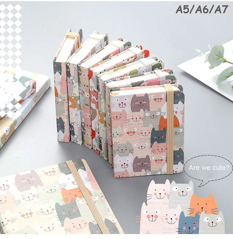 Sharkbang A5 A6 A7 Mini notebook Trumpet Cute Notepad Hard Cover Kawaii Cat Animals Handbook Journal Agenda knihy Knihy