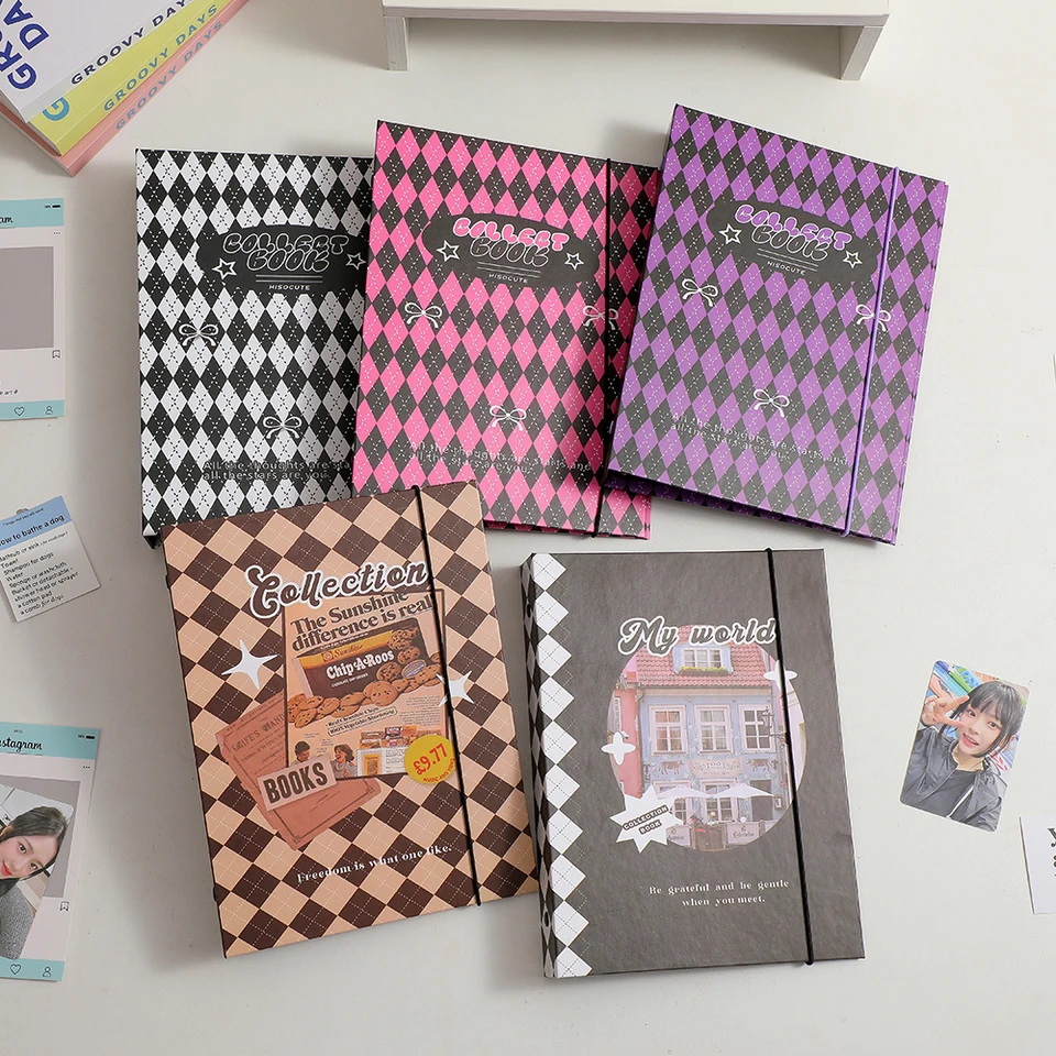 Sharkbang Gird Series A5 Binder Ring Hard Cover Zhromaždenie Kniha Kawaii Bear Journal Rebils Bandage Pohľadnice Organizátor nálepky