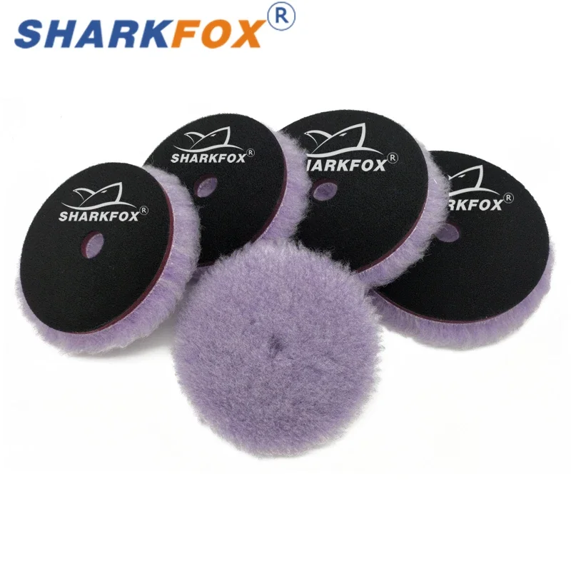 Sharkfox 5 （125 mm)/6 (150 mm) palcová leštiaca podložka s vysokou hustotou jahňatá vlnená leštička na leštenie doštičiek leštiaca vosk