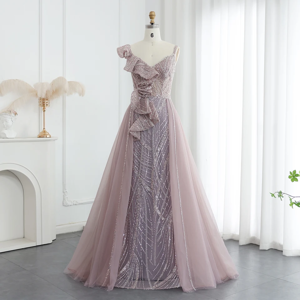 Sharon uviedla, že elegantné špagety popruhy popruhy zlaté žlté večerné šaty Mermaid s nadmerným modrým svadobným šatám SS095 prispôsobené