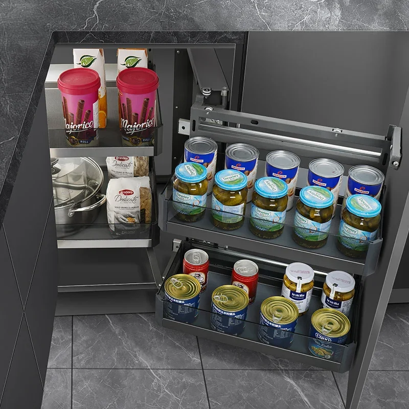 Sheenway Series Hot Sale kuchynská skrinka Magic Corner Pantry Organizátor kuchyňa vytiahnite kôš