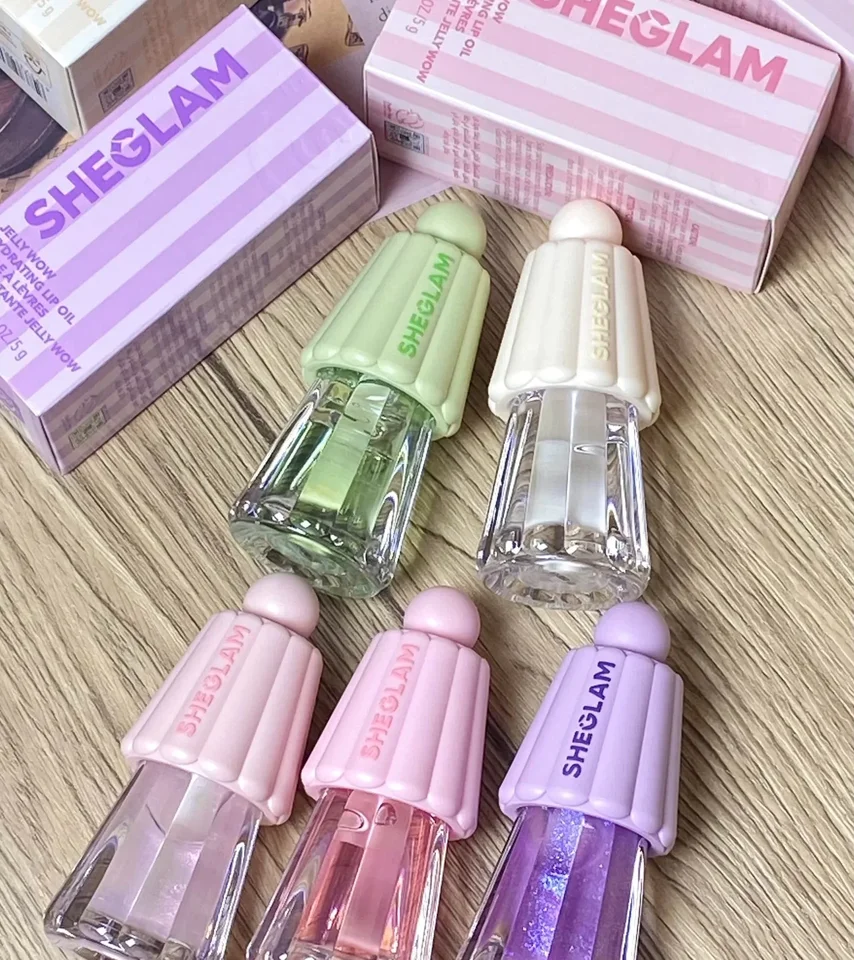 Sheglam 8ks/šarža na pery Oil Plumping Lip Legloss Dlhodobý blednutý trblietavý pery glazúru pery make -up kefy na kefy
