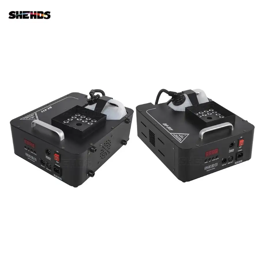 Shehds 2pcs 24x9w RGB LED umývanie 1500W dymový stroj bezdrôtové diaľkové ovládanie na večierok Svadobný vianočný scéna Fogger