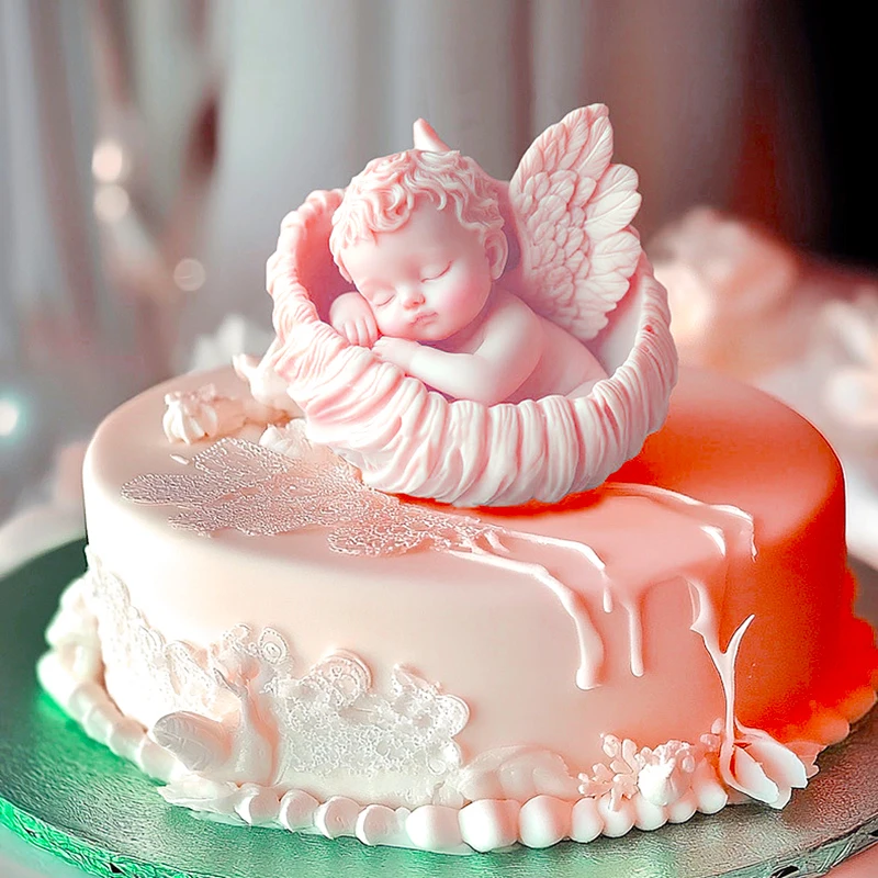 Shell Angel Candle Svilikónová forma Rose Flower Angel Candle Wings Wings Wings Boy dievča Angel mydlová pleseň aromaterapia Sadná sadová výroba
