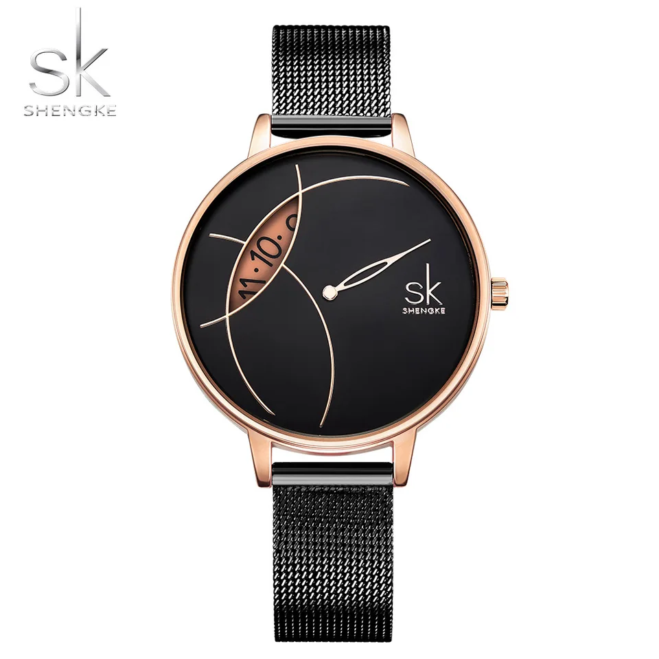 Shengke Fashion Watch Women Lady Casual Watches z nehrdzavejúcej oceľovej kapely štýlové Desgin Quartz Watch relogio feminino Nový 2022