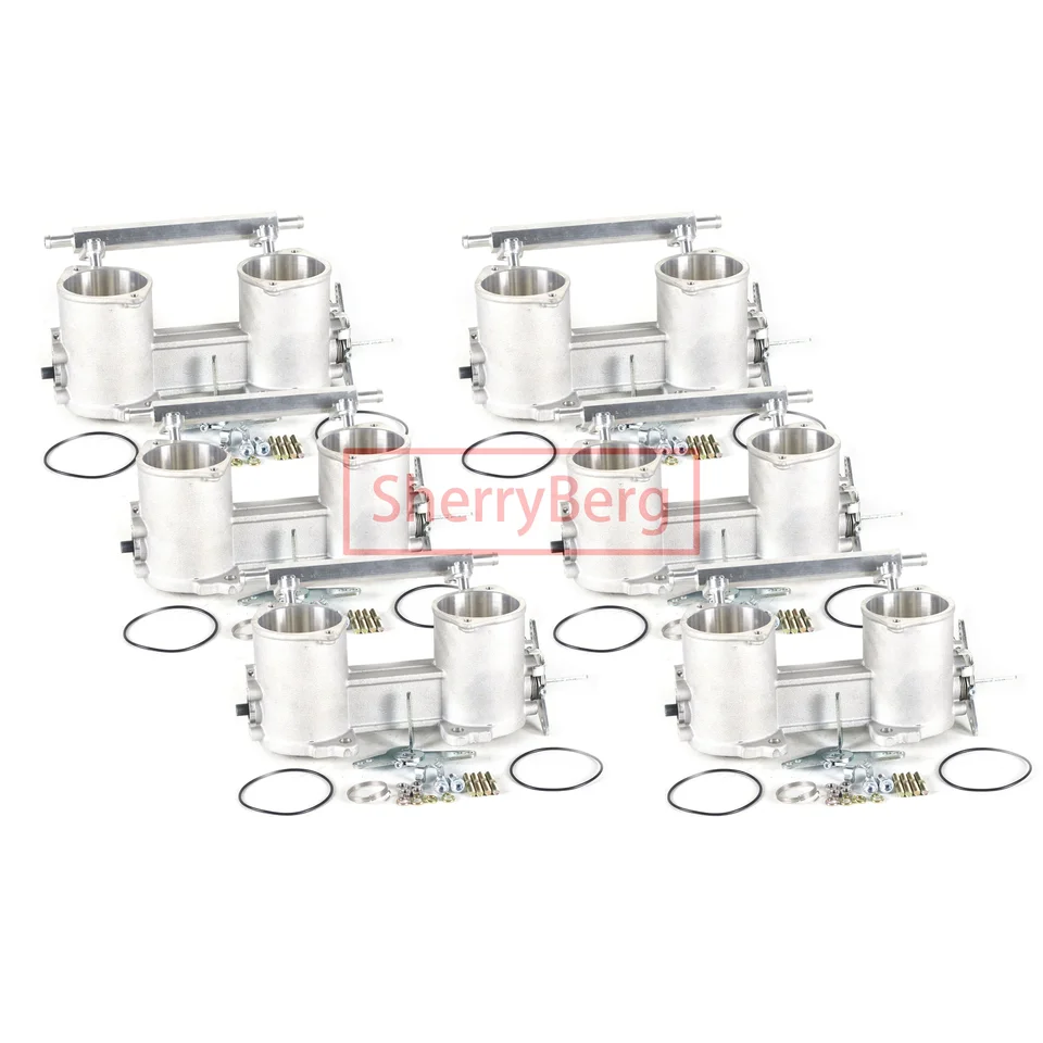 Sherryberg 6 jednotiek 55 mm 55IDA TBS TBS Fortle Bodies for Jenvey Ida Carb Carburetor 84 mm vysoký 55 mm rep. Weber Dellorto W palivová koľajnica