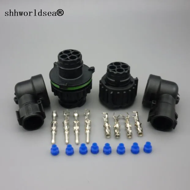 Shhworldsea 1sets 4-Pin Round For Howo A7 Speed ​​Sensor Sensor Uzavretý automatický konektor 1-967325-1 s káblom 965783