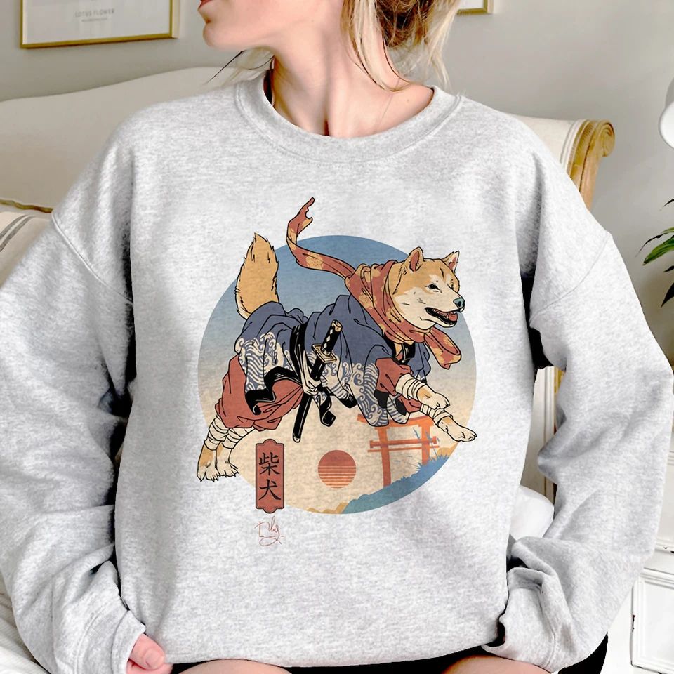 Shiba Inu Hoodie Japanese Athleisure Anime Swater Winter Harajuku tlačené dizajnérske dizajnérske stopy po hoddie japonský komiks anime