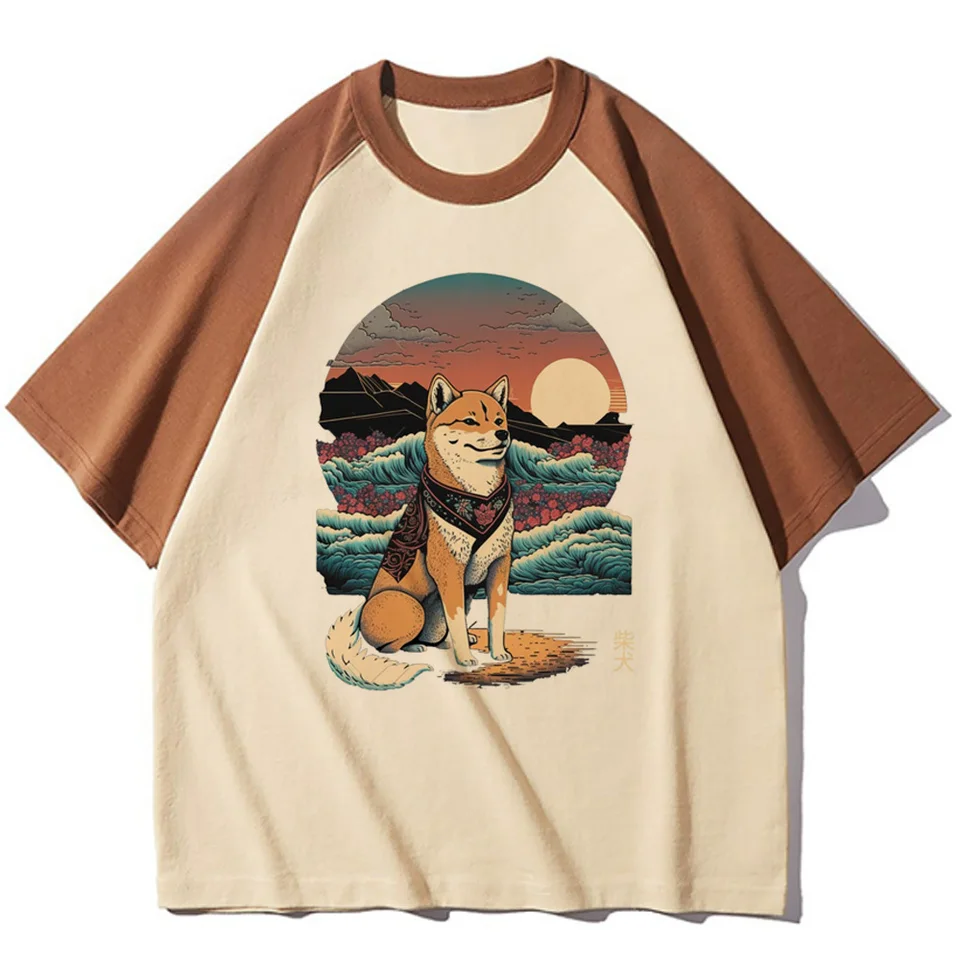 Shiba Inu Tshirt Girl Streetwear punk farebné 80. roky popkultúra T tričko Univerzita Punk Classic Kórejské oblečenie popkultúra