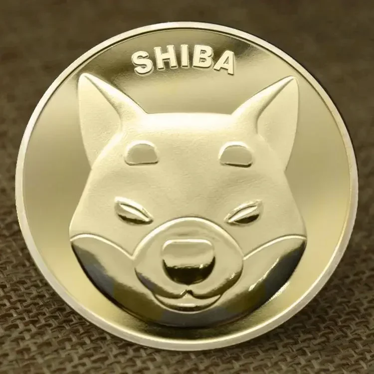 Shiba Metal Golden Tastded Fyzická suvenír minca na pamätné darčeky Cryptocurrency Coin