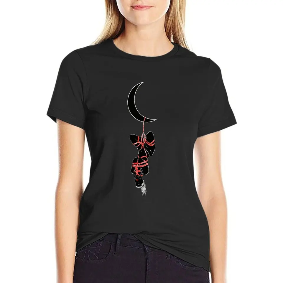 Shibari Moon Woman Tričko Tops Tops Tees Kawaii oblečenie tričká pre ženy balenie